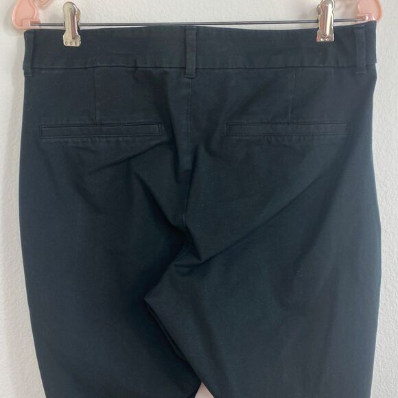 Old Navy Black Pixie Pants Size 12 High Rise Taper Split Hem Cotton/Rayon 32/29 - Picture 9 of 16